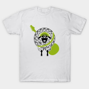 Green guitar sheep T-Shirt